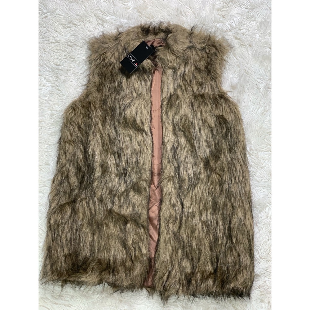 Brown Fur Coat Vest
